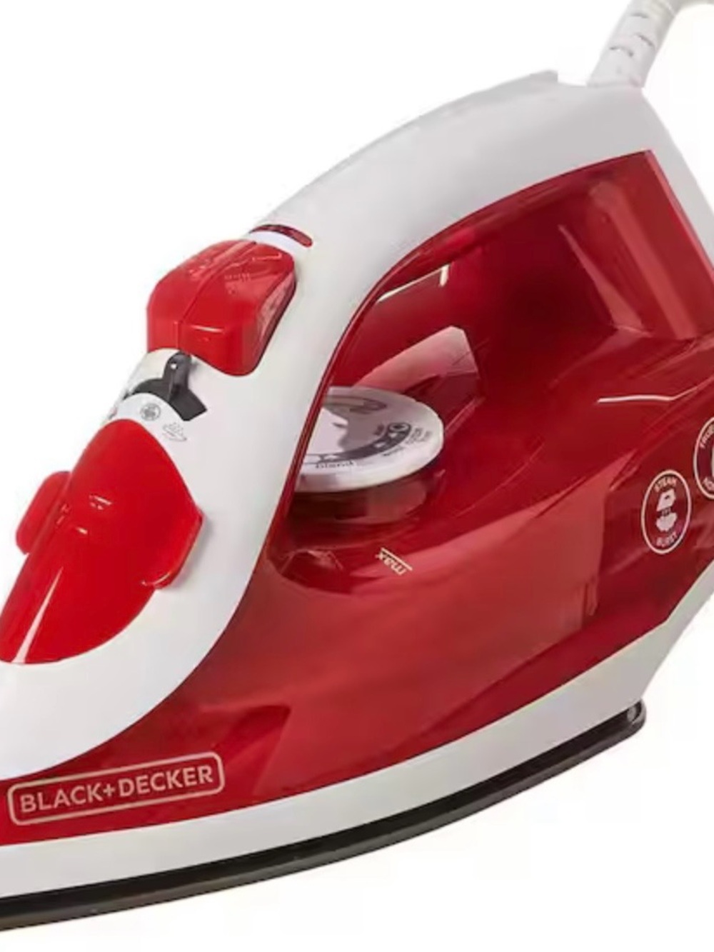 Black & Decker Red and White Steam Iron Control variable compact, light weight